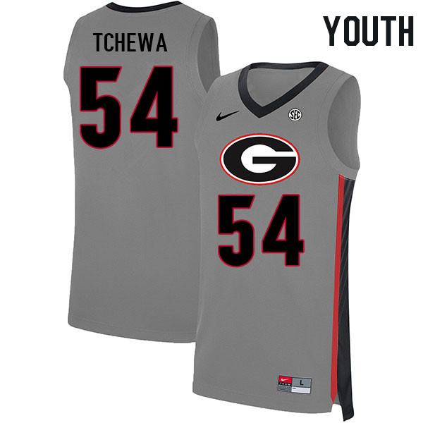 Youth #54 Russel Tchewa Georgia Bulldogs College Basketball Jerseys Stitched Sale-Gray